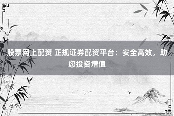 股票网上配资 正规证券配资平台：安全高效，助您投资增值