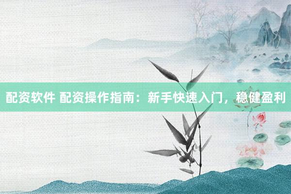 配资软件 配资操作指南：新手快速入门，稳健盈利