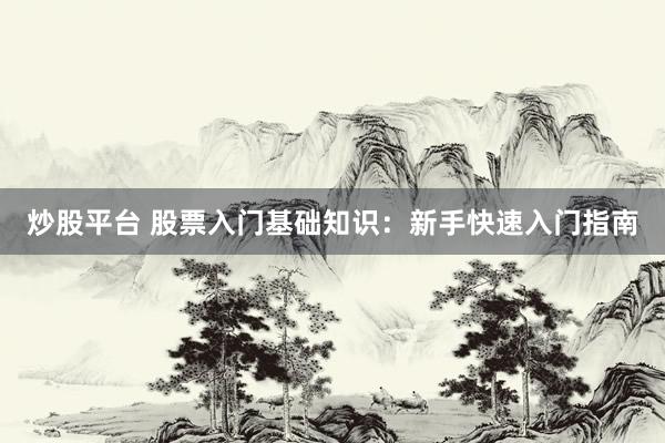 炒股平台 股票入门基础知识：新手快速入门指南