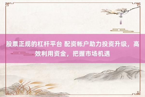 股票正规的杠杆平台 配资帐户助力投资升级，高效利用资金，把握市场机遇