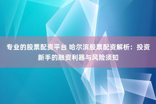 专业的股票配资平台 哈尔滨股票配资解析：投资新手的融资利器与风险须知