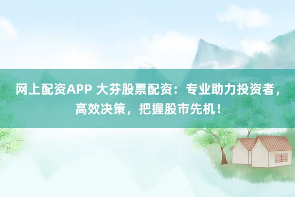 网上配资APP 大芬股票配资：专业助力投资者，高效决策，把握股市先机！