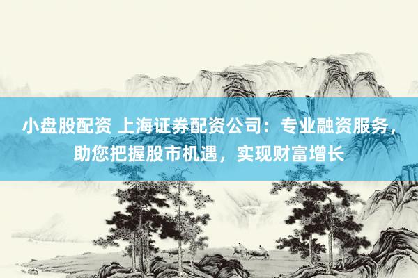 小盘股配资 上海证券配资公司：专业融资服务，助您把握股市机遇，实现财富增长