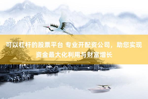 可以杠杆的股票平台 专业开配资公司,助您实现资金最大化利用与财富增长