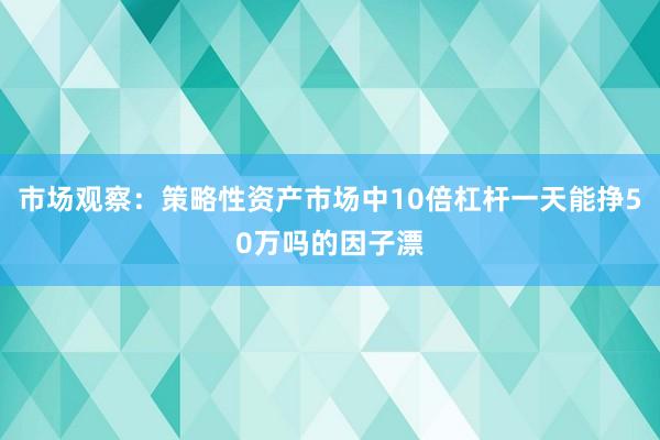 市场观察：策略性资产市场中10倍杠杆一天能挣50万吗的因子漂