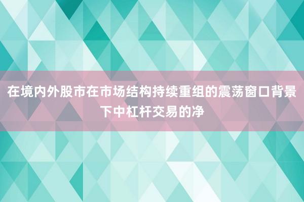 在境内外股市在市场结构持续重组的震荡窗口背景下中杠杆交易的净
