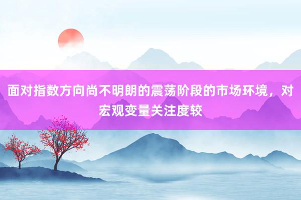 面对指数方向尚不明朗的震荡阶段的市场环境,对宏观变量关注度较