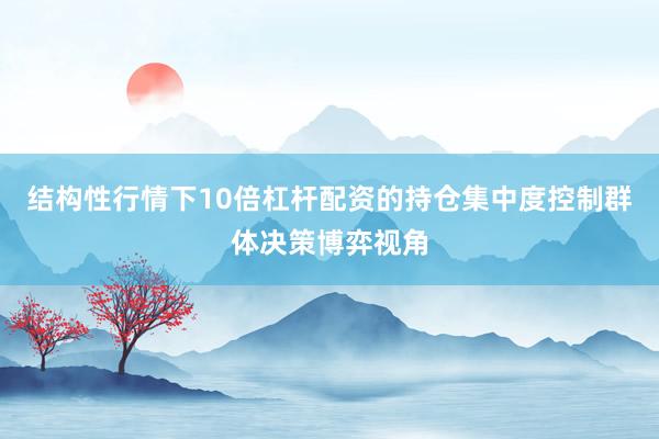 结构性行情下10倍杠杆配资的持仓集中度控制群体决策博弈视角