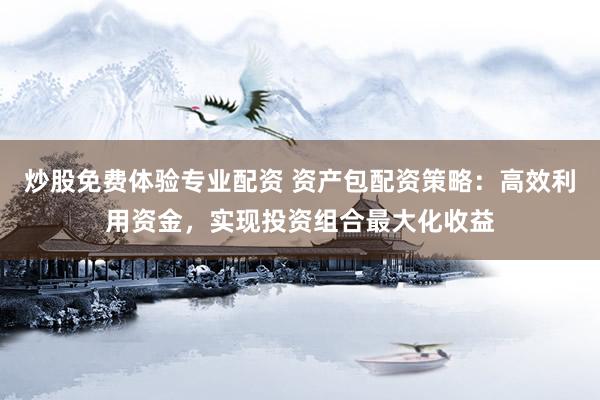 炒股免费体验专业配资 资产包配资策略：高效利用资金，实现投资组合最大化收益